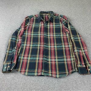 Marrakech Textured Plaid Flannel Button Up Long sleeves Shirt Men’s Size Medium
